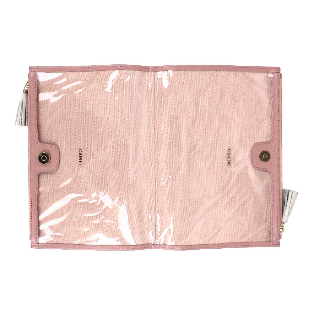 Necessaire Limpo/Usado Borboleta em Couro Personalizada