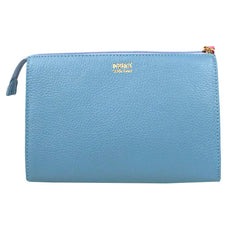 Necessaire Louise M Aqua Liso com Rosa Orquídea Pronta Entrega