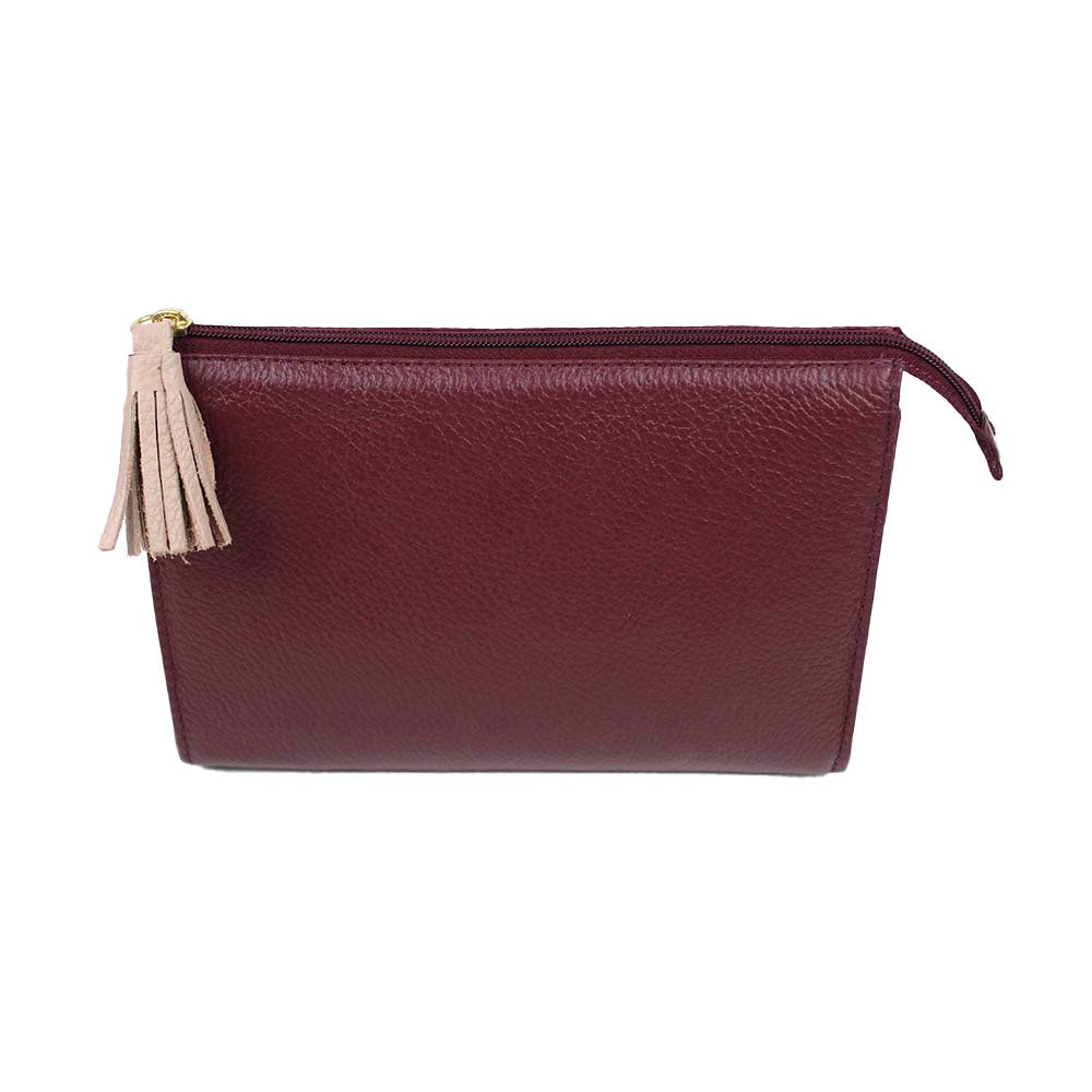 Necessaire Louise M Burgundy Liso com Rose liso Pronta Entrega