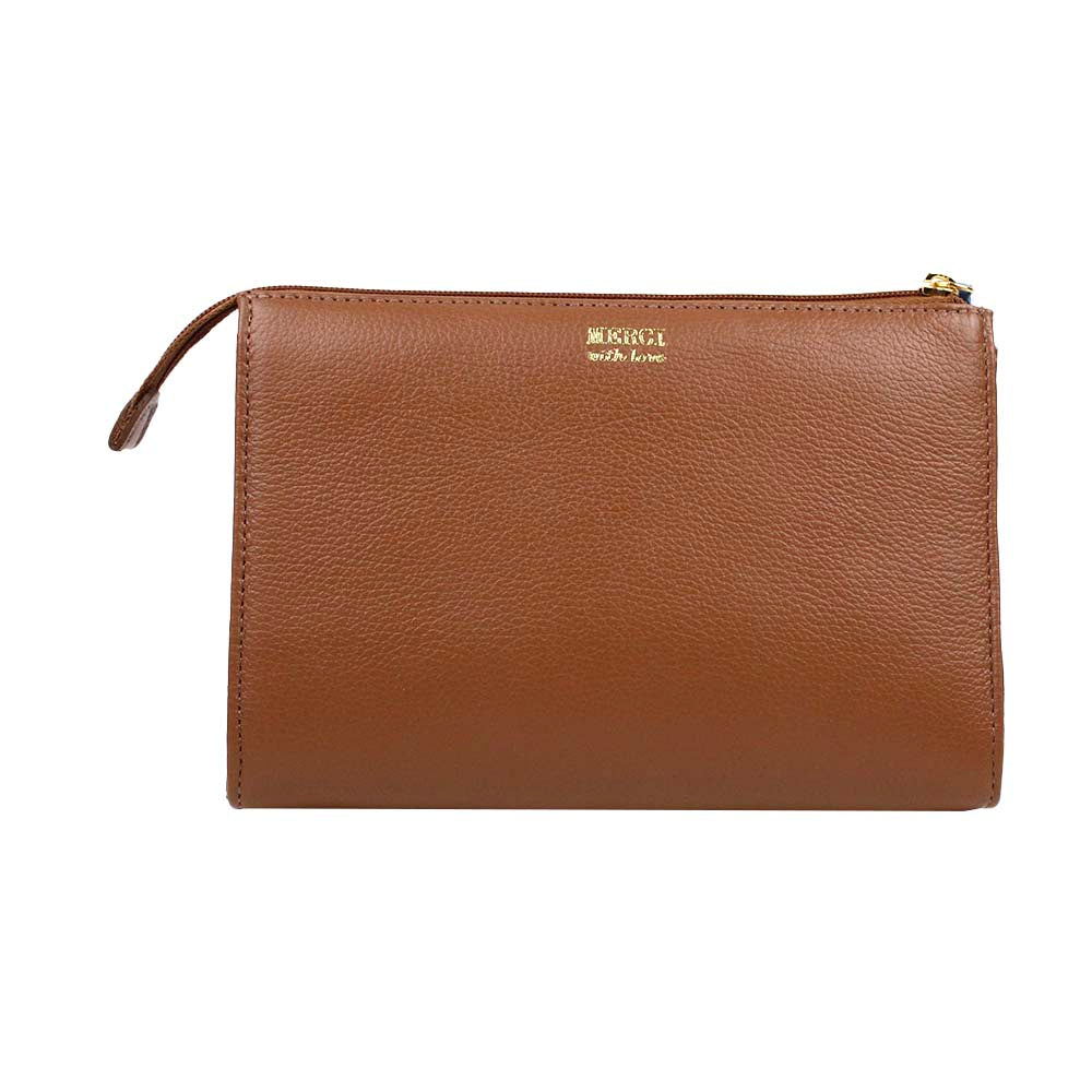 Necessaire Louise M Caramelo Liso com Beach Pronta Entrega