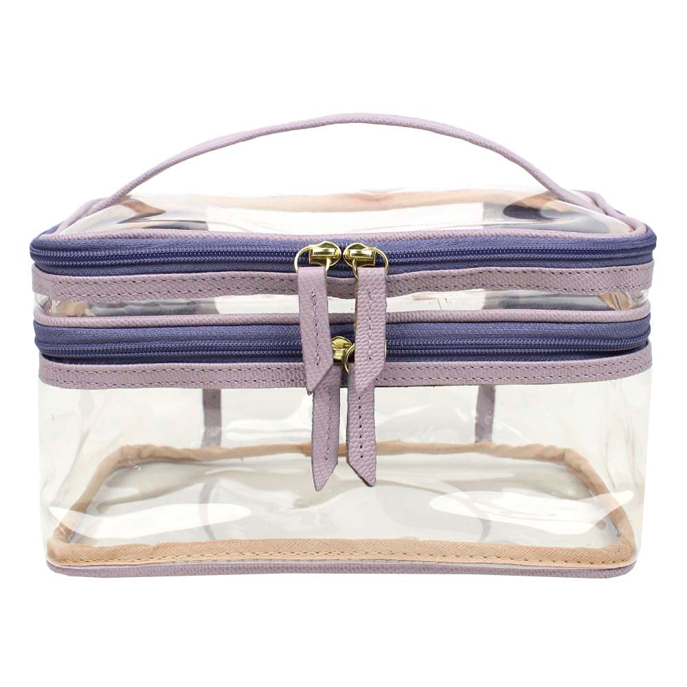 Necessaire Make Dupla Crystal Lilás Lesard Pronta Entrega