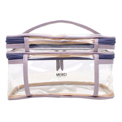 Necessaire Make Dupla Crystal Lilás Lesard Pronta Entrega