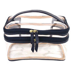 Necessaire Make Dupla Crystal Marinho Liso Pronta Entrega