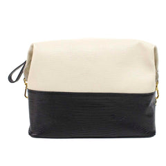 Necessaire Make Up Preto Paris com Off White Lesard Pronta Entrega