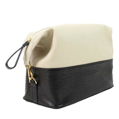 Necessaire Make Up Preto Paris com Off White Lesard Pronta Entrega