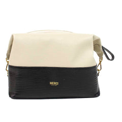 Necessaire Make Up Preto Paris com Off White Lesard Pronta Entrega