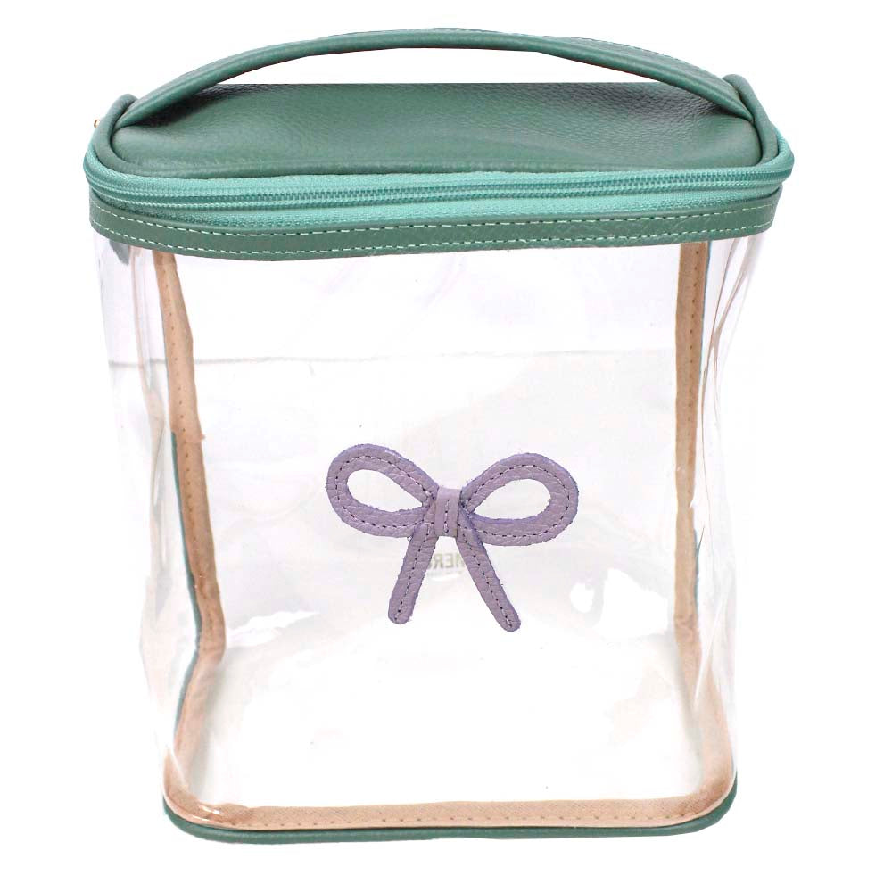 Necessaire Mami Laço Rococó Jade com Lilás Liso Pronta Entrega