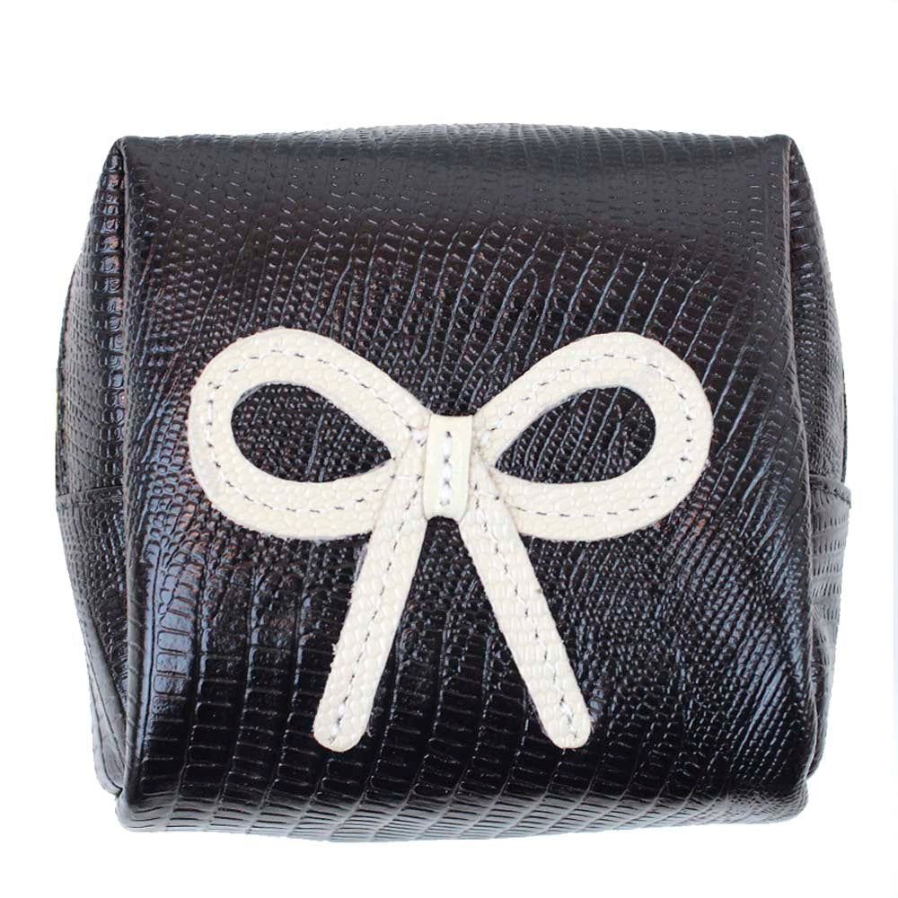 Necessaire Mami Mini Laço Rococó Preto Paris com Off White Lesard Pronta Entrega