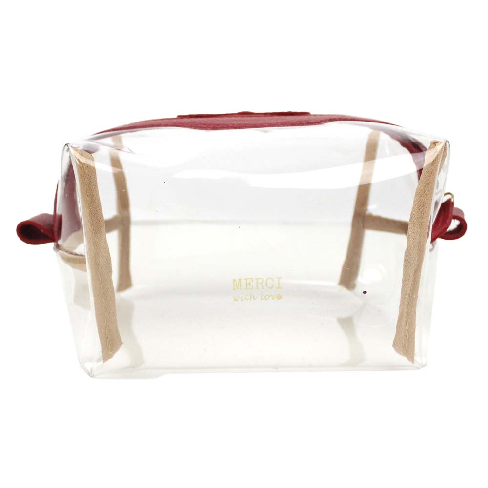Necessaire Matilde Crystal M Laço Rococó Vermelho Liso Pronta Entrega