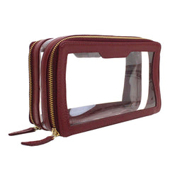 Necessaire Mini Crystal Burgundy Liso Pronta Entrega