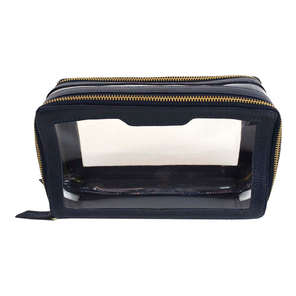 Necessaire Mini Crystal Marinho Liso Pronta Entrega