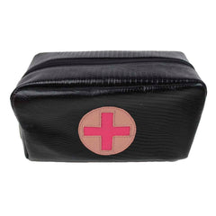 Necessaire Remédio G Preto Paris com Algodão Doce Liso e Pink Prada Pronta Entrega