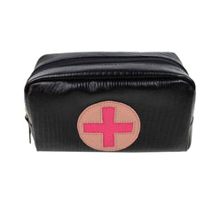 Necessaire Remédio M Preto Paris com Algodão Doce Liso e Pink Prada Pronta Entrega