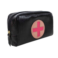 Necessaire Remédio M Preto Paris com Algodão Doce Liso e Pink Prada Pronta Entrega
