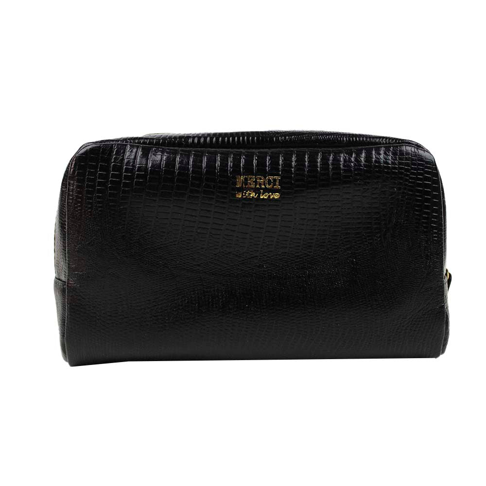 Necessaire Remédio M Preto Paris com Algodão Doce Liso e Pink Prada Pronta Entrega