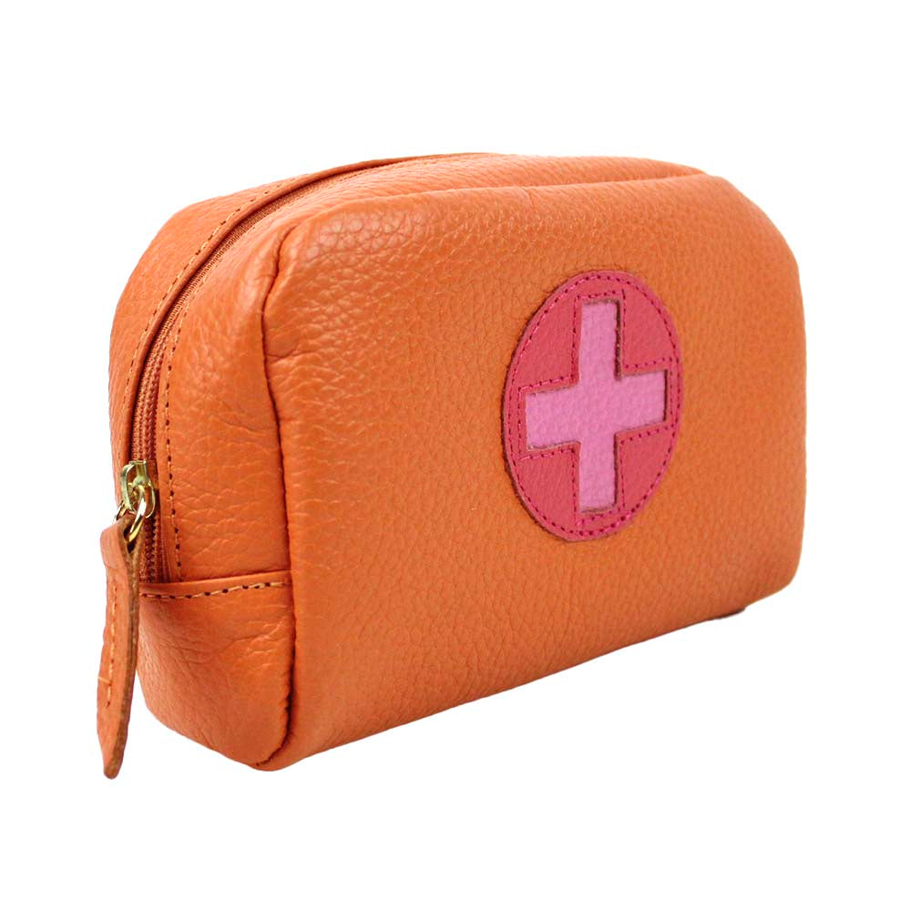 Necessaire Remédio P Tangerina Liso com Sandy e Rosa Orquídea Pronta Entrega