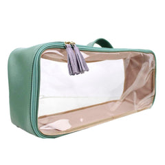 Necessaire Crystal Retangular em Couro e Vinil Personalizada