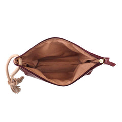 Necessaire Sandrine G Burgundy Liso com Algodão Doce Liso Pronta Entrega