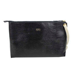 Necessaire Sandrine G Preto Paris com Off White Liso Pronta Entrega