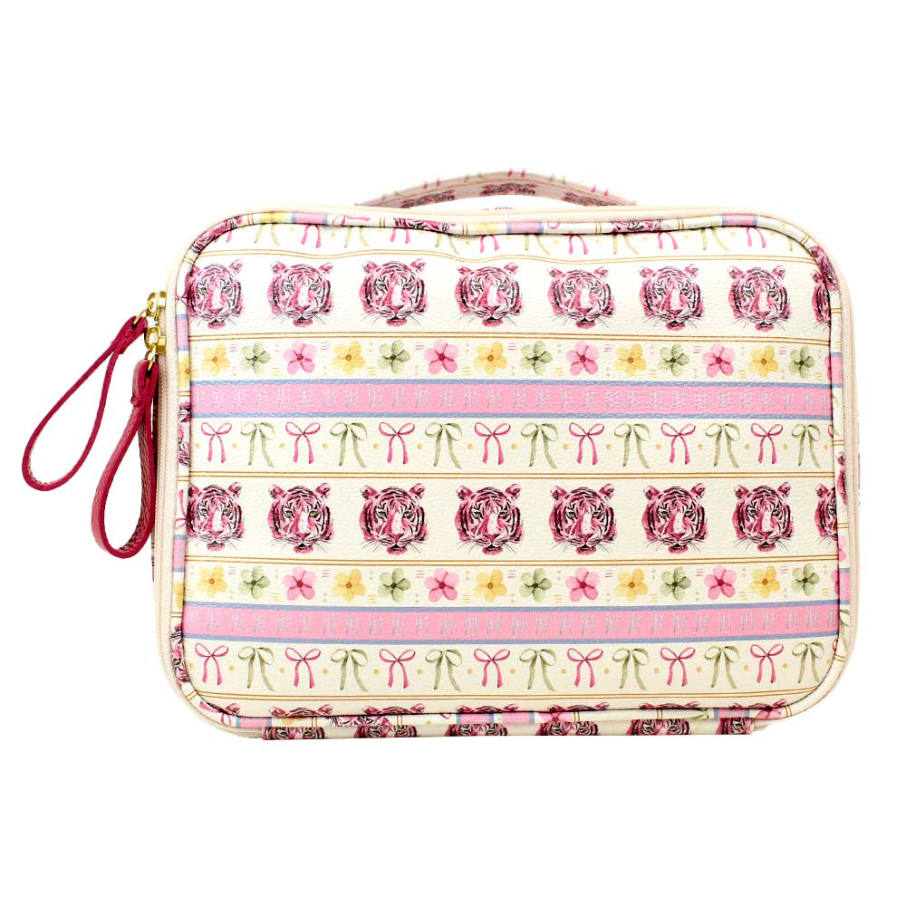 Necessaire Sarah Estampa Índia em Couro Personalizada