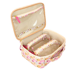 Necessaire Sarah Estampa Marrakech com Rosa Orquídea Pronta Entrega