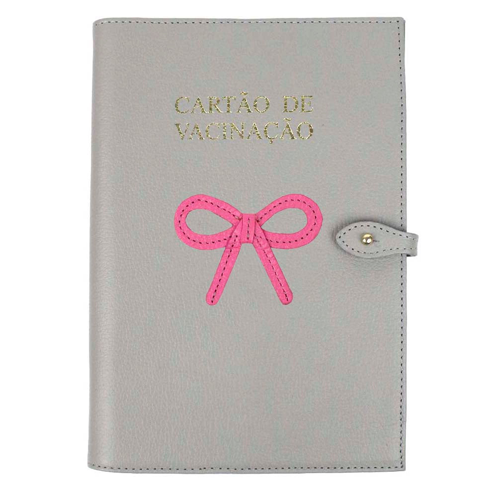 Porta Cartão De Vacina Laço Rococó Atmosfera com Rosa Orquídea Pronta Entrega