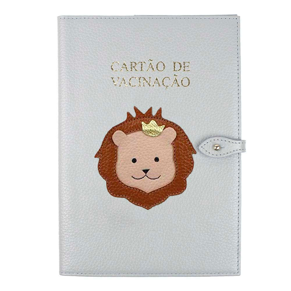 Porta Cartão de Vacina Rei Leão + Caderneta de Saúde Impressa em Couro Personalizado