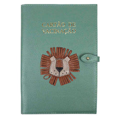 Porta Cartão De Vacina Leão Alceu Jade Pronta Entrega