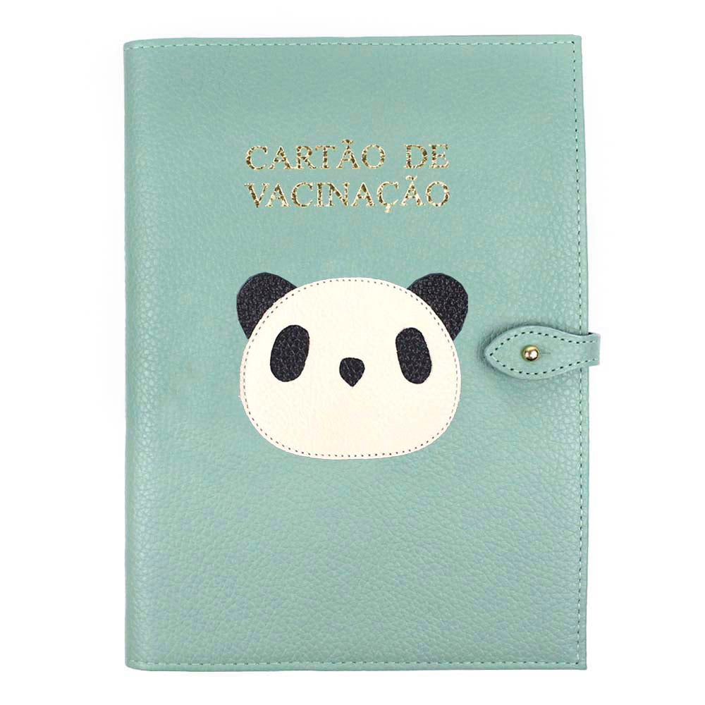 Porta Cartão De Vacina Little Panda Menta Liso Pronta Entrega