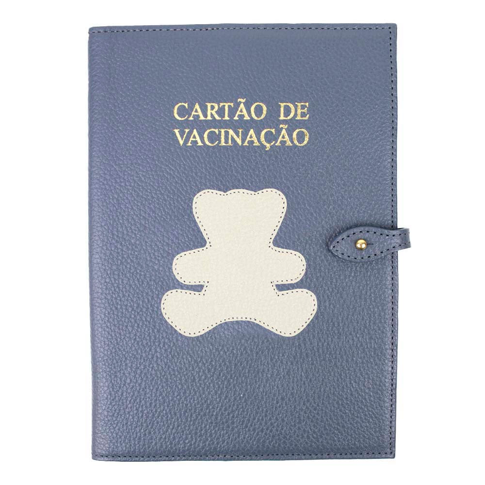 Porta Cartão De Vacina Little Baer Oceano Com Off White Liso Pronta Entrega