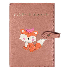 Porta Mini Certidão de Nascimento Raposa Feminina em Couro Personalizado