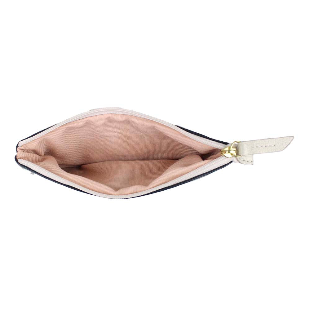 Porta Óculos Lunettes Marinho Liso com Off White Liso Pronta Entrega