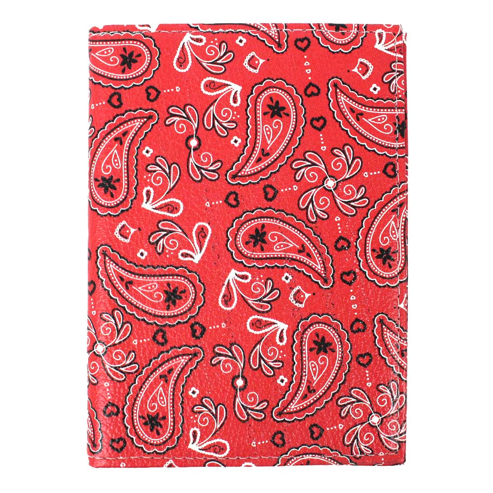 Porta Passaporte Estampa Paisley Vermelho Pronta Entrega