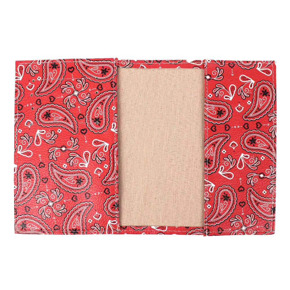 Porta Passaporte Estampa Paisley Vermelho Pronta Entrega