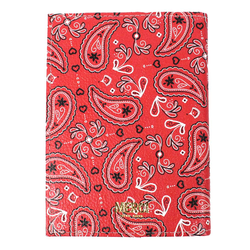 Porta Passaporte Estampa Paisley Vermelho Pronta Entrega