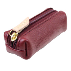 Porta Batom Zíper Burgundy Liso com Rose Liso Pronta Entrega