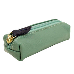 Porta Batom Zíper Jade com Marinho Liso Pronta Entrega