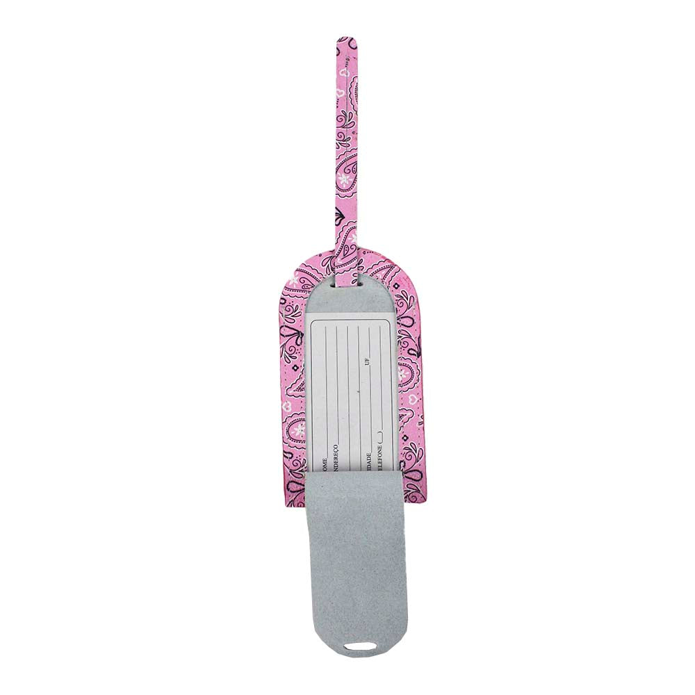 Tag de Mala Estampa Paisley Rosa Pronta Entrega