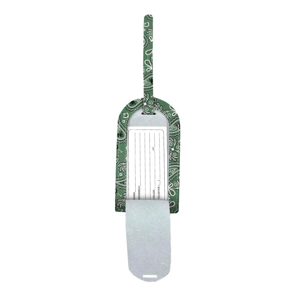 Tag de Mala Estampa Paisley em Couro Personalizada