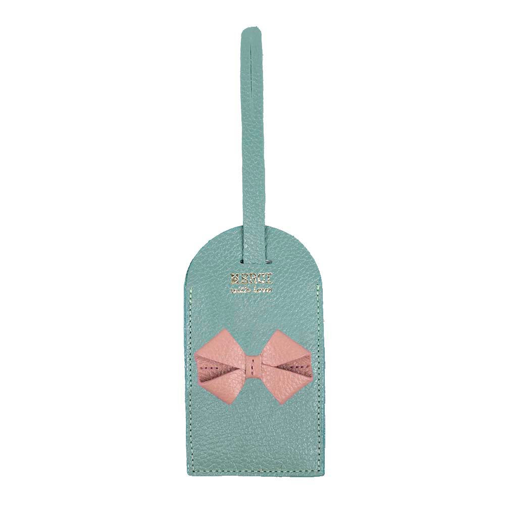 Tag de Mala Laço Jade com Algodão Doce Liso Pronta Entrega
