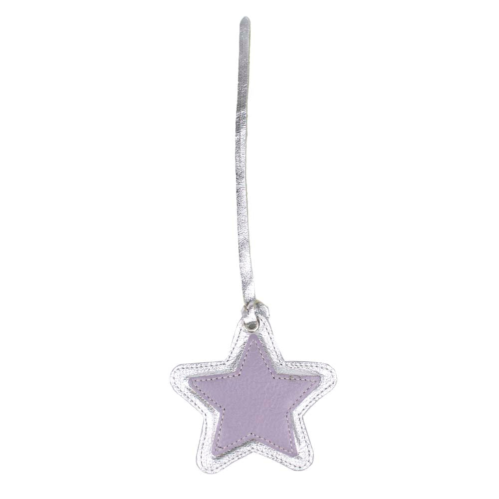 Tag Estrela Prata com Lilás Liso Pronta Entrega