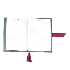 Agenda Hope 2026 Jade com Fúcsia Liso Pronta Entrega