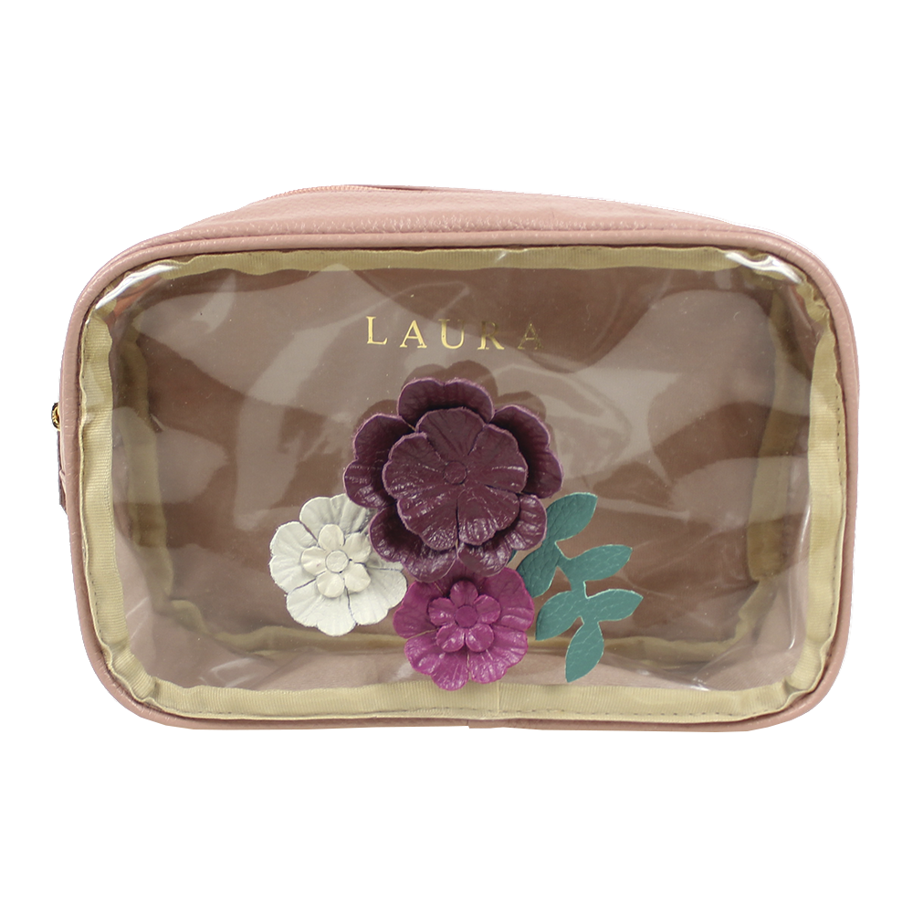Necessaire Anne Beach Le Jardin em Couro e Vinil Personalizada