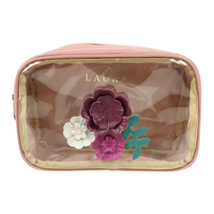 Necessaire Anne Beach Le Jardin em Couro e Vinil Personalizada