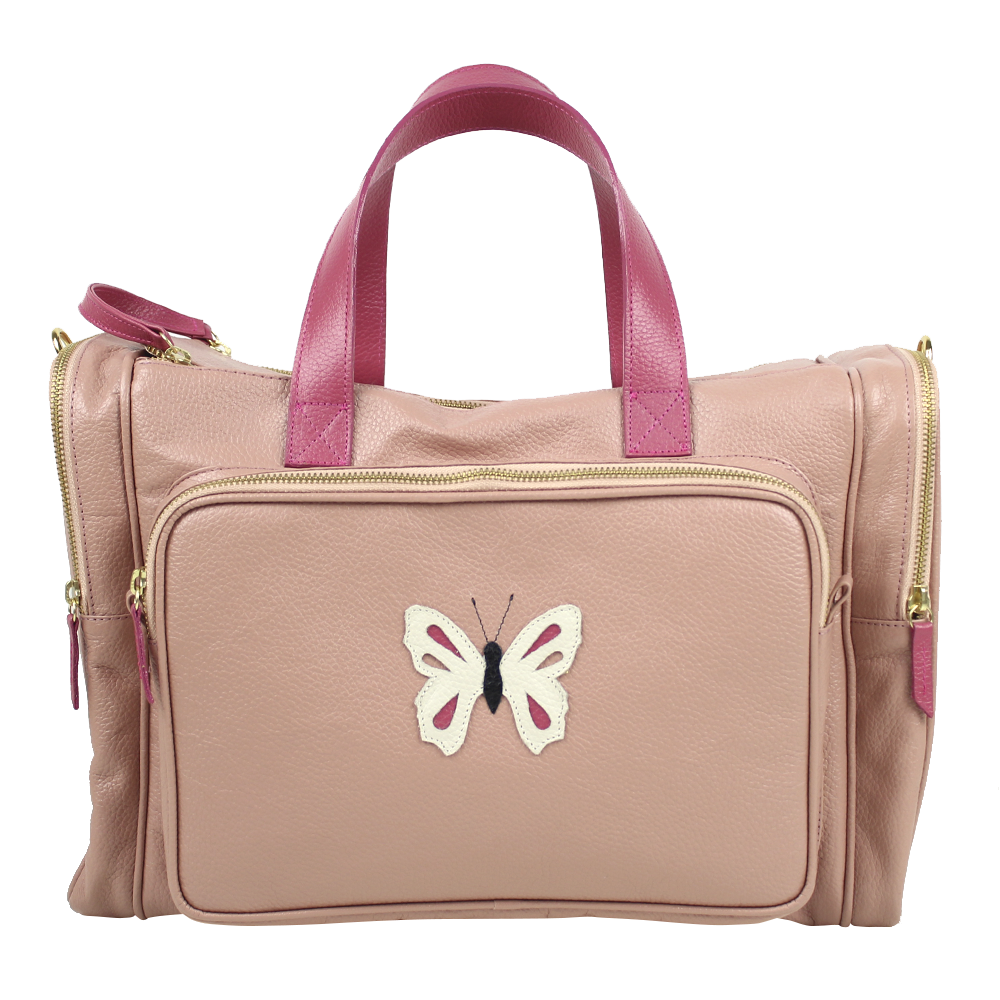 Baby Weekend Bag Borboleta em Couro Personalizada