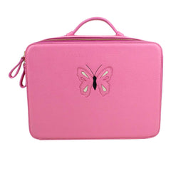 Beauty Box Large com Espelho Tradicional Borboleta em Couro Personalizado