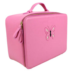 Beauty Box Large com Espelho Tradicional Borboleta em Couro Personalizado