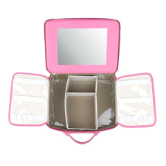 Beauty Box Large com Espelho Tradicional Borboleta em Couro Personalizado