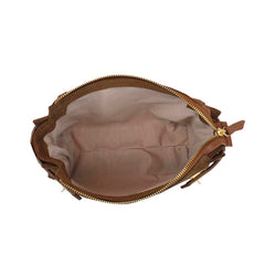Bolsa Adele Crossbody Camurça Caju com Caramelo Liso Pronta Entrega