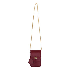 Bolsa Adele Pocket Alça corrente Burgundy Liso Pronta Entrega